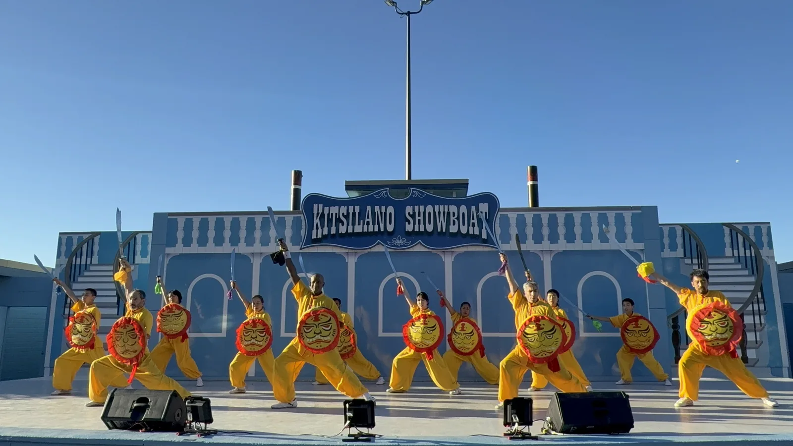Kung Fu Vancouver weapons team performing at Kitsilano Showboat in 2025