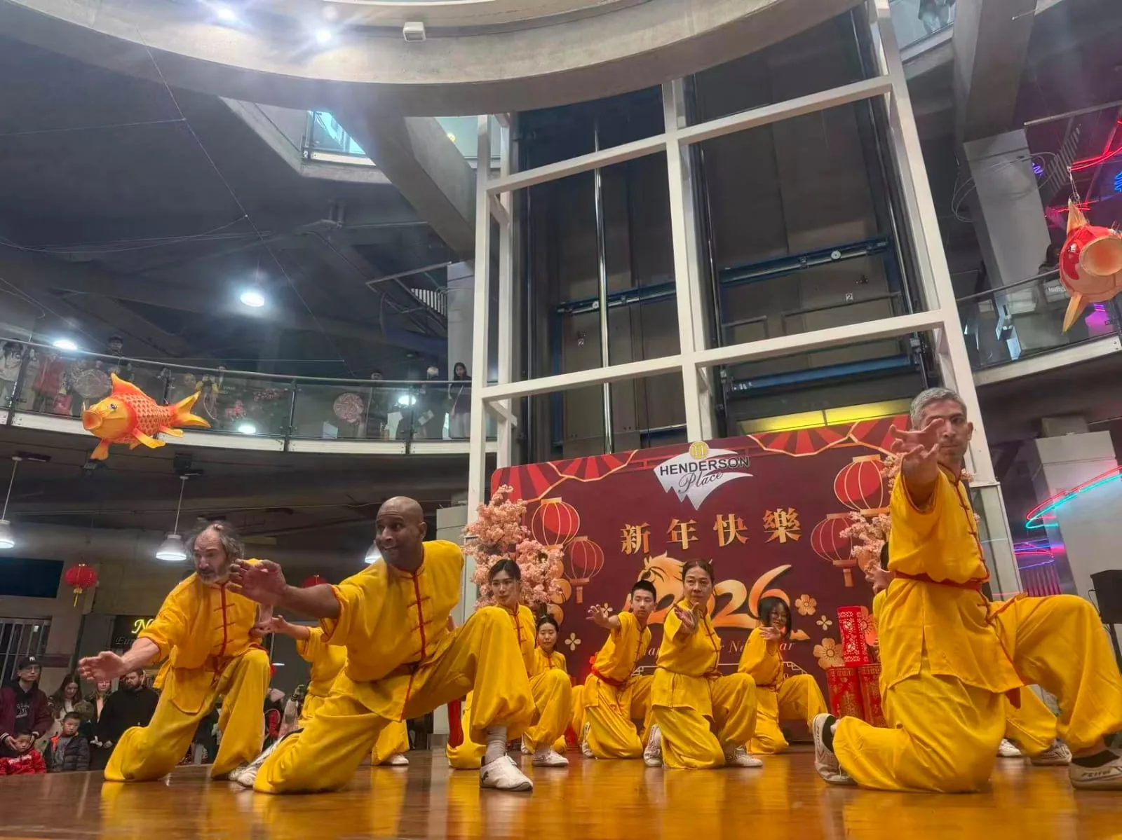 Kung Fu students practicing outdoors