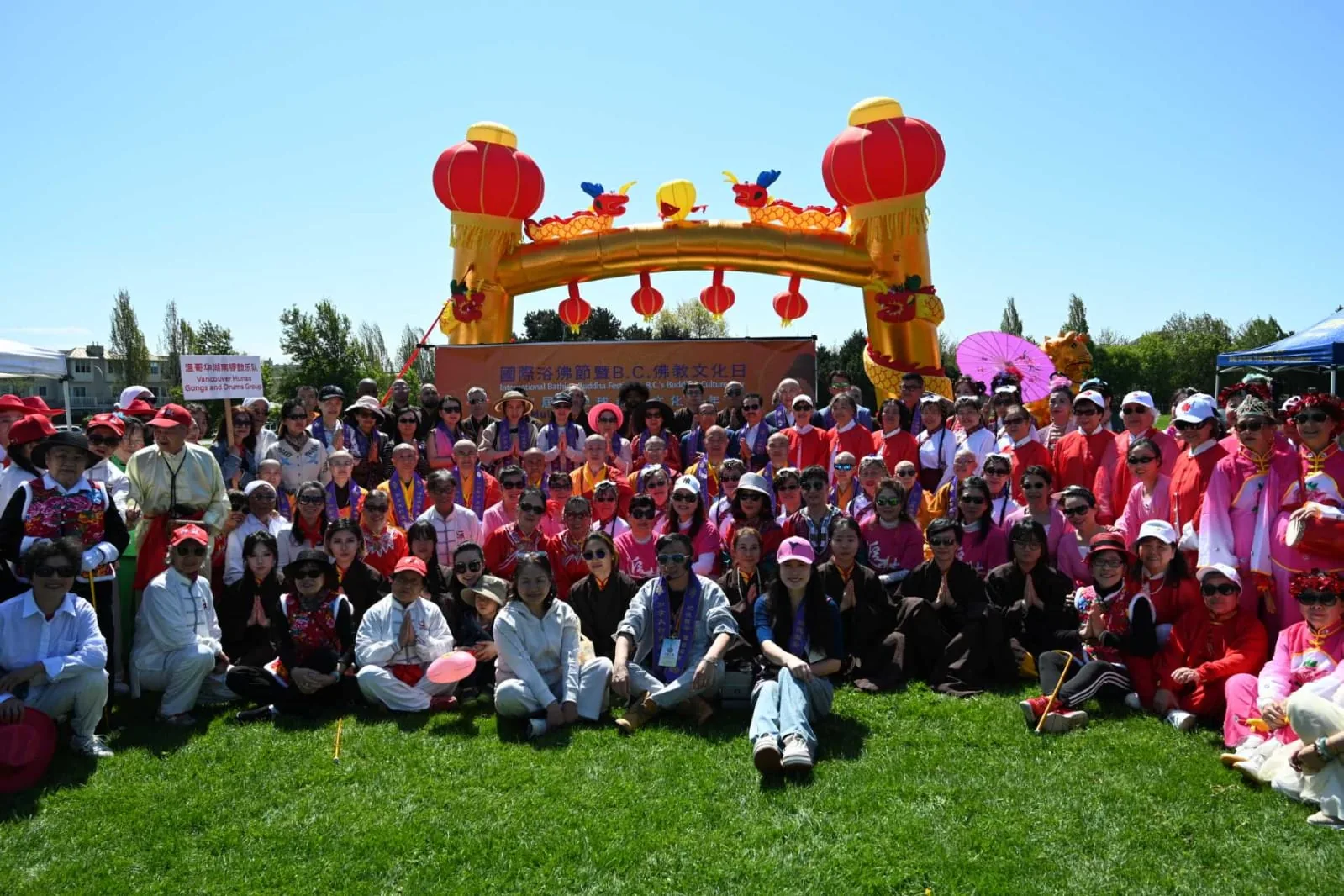 Participants at the 2026 International Buddha Bathing Festival in Richmond