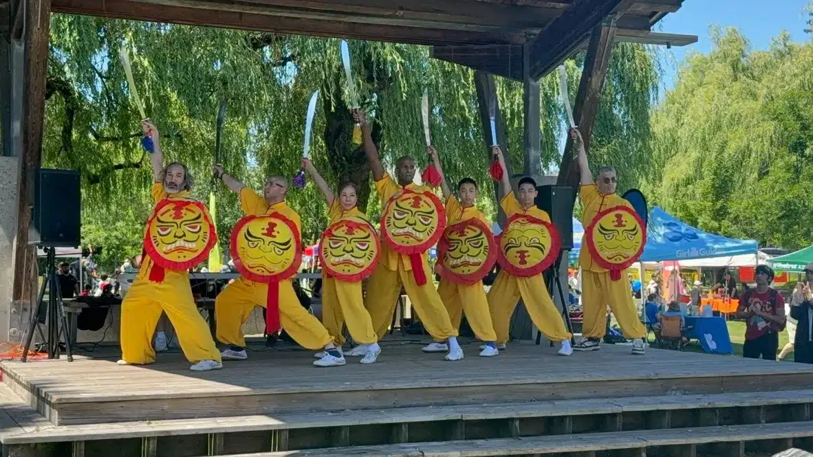 Kung Fu Vancouver weapons performance at the Queensborough Children’s Festival on June 13, 2026
